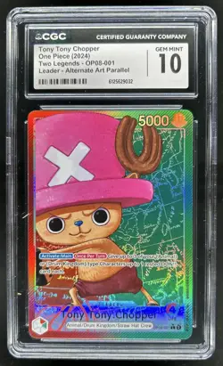 2024 One Piece Two Legends Tony Tony Chopper Leader Alt Art #OP08-001 CGC 10 - Image 1