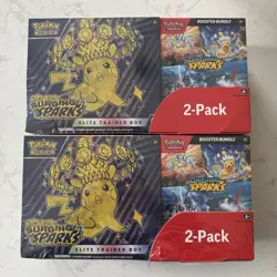 Pokemon Surging Sparks ETB + Booster Bundle Costco 2-pack Sealed x2 (Lot of 2) - Image 1