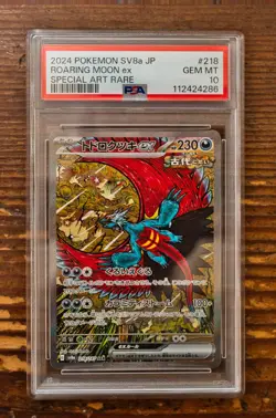 PSA 10 Roaring Moon ex SAR 218/187 sv8a Terastal Festival Japanese Pokemon Card - Image 1