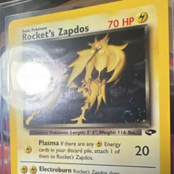 Rocket’s Zapdos Holo 15/132 Gym Heroes LP – Pokemon Card – Holo Swirl - Image 3
