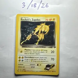 Rocket’s Zapdos Holo 15/132 Gym Heroes LP – Pokemon Card – Holo Swirl - Image 4