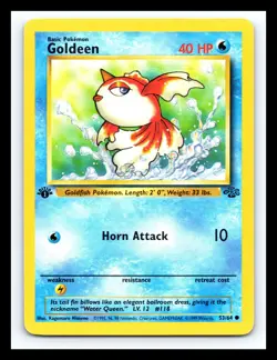 💥 Goldeen # 53/64 Jungle Set 1st Edition Stamp Vintage 1999 Pokemon Card - Image 1