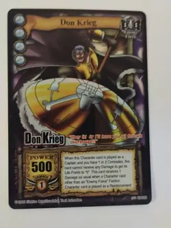 One Piece FOIL Promo! Don Krieg Character Card Enemy Force SR CH028 Bandai 2005 - Image 1
