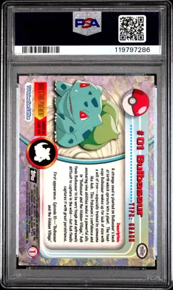 1999 TOPPS POKEMON TV FOIL #1 BULBASAUR PSA 6 - Image 2