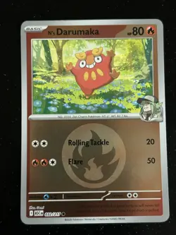 N’s Darumaka 🔥 Pokemon Card Ascended Heroes 32/217 Reverse Holo Fire Energy NM￼ - Image 1