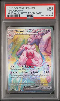 2023 Pokemon Paldea Evolved Tinkaton EX #262 Special Illustration Rare PSA 9 - Image 1