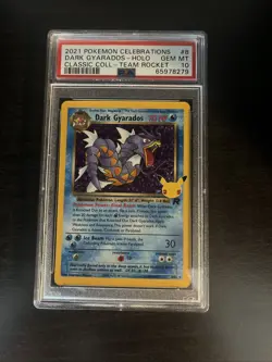 2021 POKEMON CELEBRATIONS CLASSIC COLLECTION #8 DARK GYARADOS-HOLO PSA 10 - Image 1