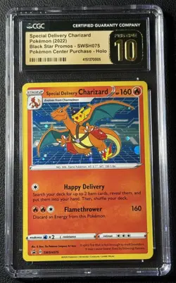 SPECIAL DELIVERY CHARIZARD HOLO CGC 10 PRISTINE 2022 POKEMON BSP PROMO SWSH075 5 - Image 1