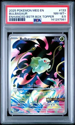 2025 POKEMON MEG EN-MEGA EVOLUTION ENHANCED BOOSTER BOX TOPPER BULBASAUR PSA 8.5 - Image 1