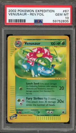 Pokemon Venusaur Expedition Reverse Holo Rare #67 PSA 10 Gem Mint - Image 1