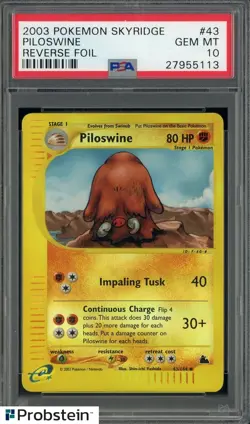 2003 Pokemon Skyridge Poloswine Reverse Foil #43 PSA 10 GEM MINT - Image 1
