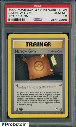 2000 Pokemon Gym Heroes Narrow Gym 1st Edition #124 PSA 10 GEM MINT - Image 1