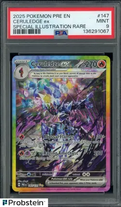 2025 Pokemon Pre En Special Illustration Rare #147 Ceruledge Ex PSA 9 MINT - Image 1