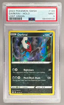 68499938 Darkrai 2022 Pokemon Sword & Shield Lost Origin #120 Holo PSA 9 - Image 1