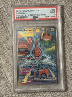 2025 Pokemon Phantasmal Flames #126 Full Art Rotom ex SIR PSA 9 Mint - Image 1