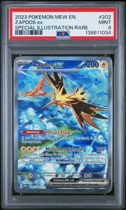 2023 POKEMON MEW EN-151 SPECIAL ILLUSTRATION RARE #202 ZAPDOS EX PSA 9 - Image 1