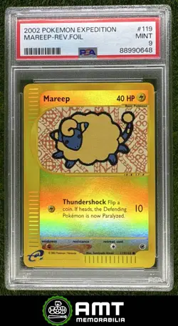 Mareep Reverse Foil PSA 9 2002 Pokemon Expedition Set #119/165 0648 - Image 1