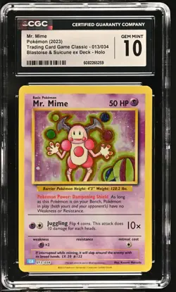 Pokemon 2023 Mr. Mime Blastoise & Suicune ex Deck Holo TCG Classic #013 CGC 10 - Image 1