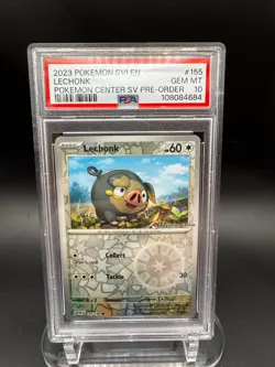 Pokemon TCG: Lechonk - Pokemon Center Stamp - SV Pre-Order Promo - PSA 10 - Image 1