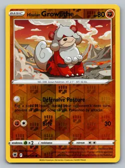 Pokemon TCG SWSH10: Astral Radiance Hisuian Growlithe 070/189 Reverse Holo - Image 1