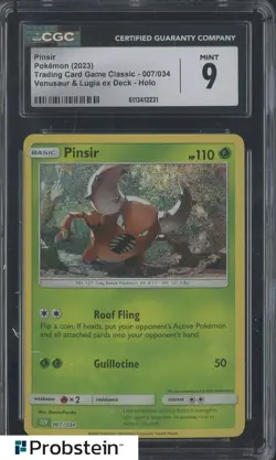 2023 Pokemon Game Classic Venusaur & Lugia Deck #007 Pinsir Holo CGC 9 - Image 1