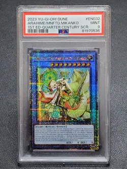 Yugioh DUNE-EN032 Arahime the Manifested Mikanko Quarter Century Secret PSA 9 - Image 1