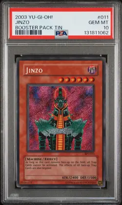 2003 YU-GI-OH! BOOSTER PACK TIN #011 JINZO PSA 10 - Image 1