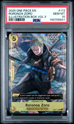 One Piece - Illustration Box Vol. 3 - Roronoa Zoro - OP07-113 - Alt Art - PSA 10 - Image 1