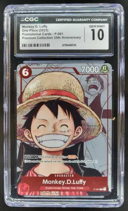 2023 ONE PIECE MONKEY D. LUFFY PROMO 25TH ANNIV P-001 CGC 10 B PT - Image 1