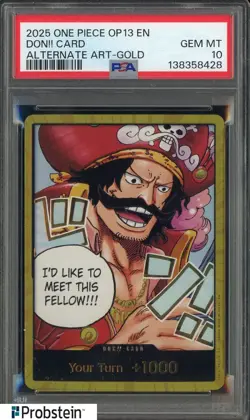 2025 One Piece Gol D. Roger OP13 Gold Don!! Card Carrrying On His Will PSA 10 - Image 1