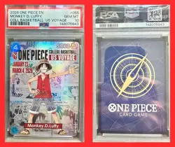 2026 ONE PIECE PROMOS COLLEGE BASKETBALL US VOYAGE MONKEY D. LUFFY PSA 10 - Image 1