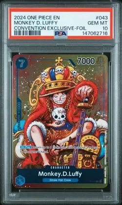 2024 ONE PIECE PROMOS CONVENTION EXCLUSIVE-FOIL #043 MONKEY D. LUFFY PSA 10 - Image 1
