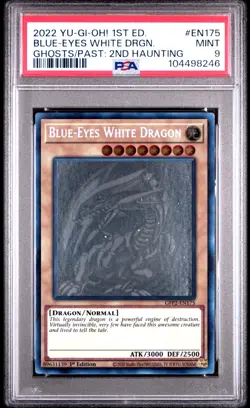 Blue-Eyes White Dragon Yugioh 2022 GFP2-EN175 Ghost Rare 1st Edition PSA 9 - Image 1