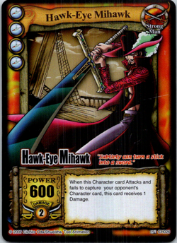 2005 One Piece CCG The Quest Begins Hawk-Eye Mihawk Super Rare CH026 Heavy Play - Image 1