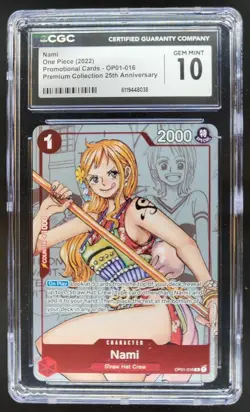 2022 ONE PIECE NAMI PROMO 25TH OP01-016 CGC 10 B PT - Image 1