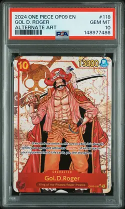 PSA GEM MT 10 - Gol D. Roger 118 One Piece Op09-Emperors In The New World - Image 1