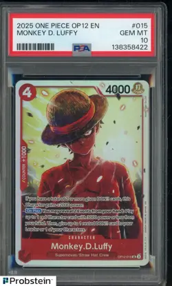 2025 One Piece OP12 Legacy of the Master Secret Rare #015 Monkey D. Luffy PS A10 - Image 1
