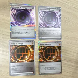 Pokemon TCG Telepathic Energy & Rocky Energy Special Energy 4-Card Lot - Image 1