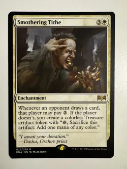 Magic: The Gathering Ravnica Allegiance Smothering Tithe LP 022/259 Regular Card - Image 1