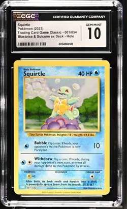 Pokemon Squirtle 2023 Trading Card Game Classic 001/034 Holo CGC 10 - Image 1