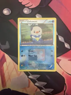 Oshawott 27/114 NM Pokemon League Promo Crosshatch Holo Foil BW B&W Pokemon Card - Image 1