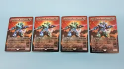 4x FOIL MECHAGODZILLA BATTLE FORTRESS HANGERBACK WALKER 001/001 NM / UNPLAYED - Image 1