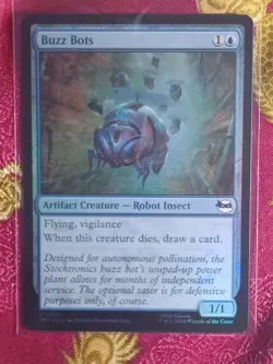 FOIL Buzz Bots Teenage Mutant Ninja Turtles Magic The Gathering MTG blue insect - Image 1