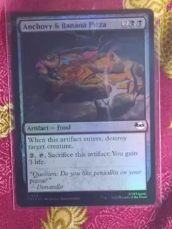 FOIL Anchovy & Banana Pizza Teenage Mutant Ninja Turtles Magic The Gathering MTG - Image 1