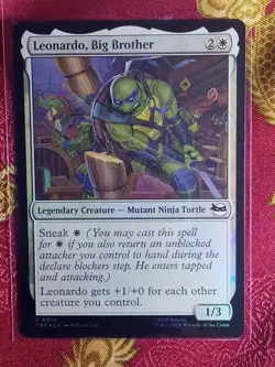 FOIL Leonardo, Big Brother Teenage Mutant Ninja Turtles Magic The Gathering MTG - Image 1