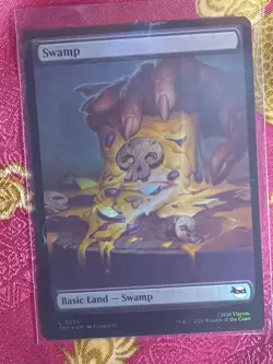 FOIL FULL ART SWAMP 0255 Teenage Mutant Ninja Turtles Magic The Gathering MTG - Image 1