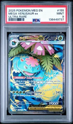 2025 POKEMON MEG EN-MEGA EVOLUTION ULTRA RARE #155 MEGA VENUSAUR EX PSA 9 - Image 1