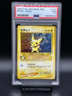 Pokemon P.M. 2000 Japanese NEO Pichu Holo #172 PSA 7 - Image 1