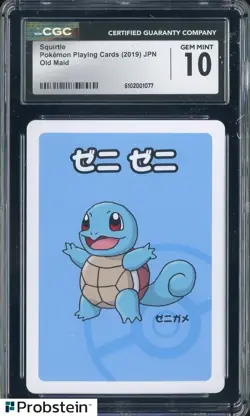 2019 Pokemon Playing Cards Japanese Old Maid Squirtle CGC 10 GEM MINT - Image 1