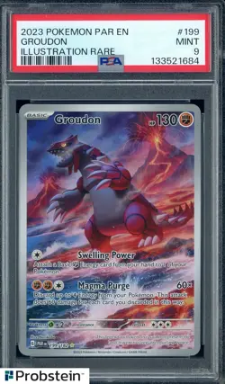 2023 Pokemon PAR EN #199 Groudon Illustration Rare PSA 9 MINT - Image 1